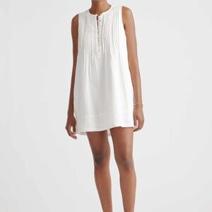 Quince 100% Linen White Sleeveless Swing Dress SIZE SMALL